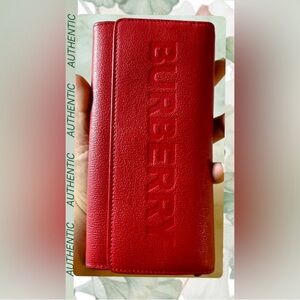 Burberry Scarlet Leather Card Holder